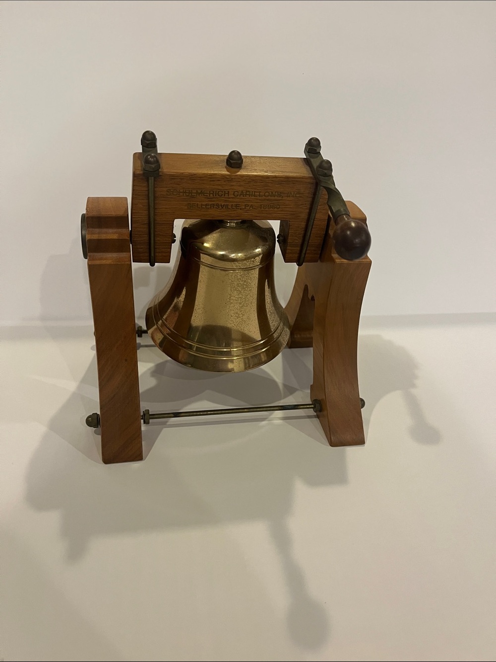 Vintage Schulmerich Carillons Brass Desk Bell, Sellersville PA Decoration Decor